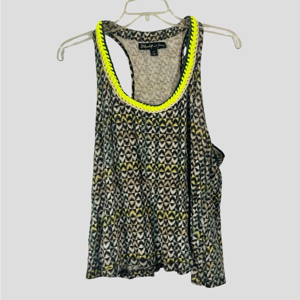 Elizabeth and James Geometric Tank with Neon Trim